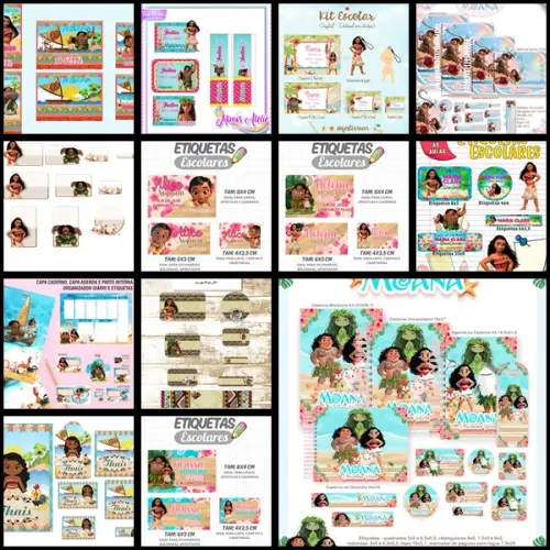 Etiqueta Escolar Moana