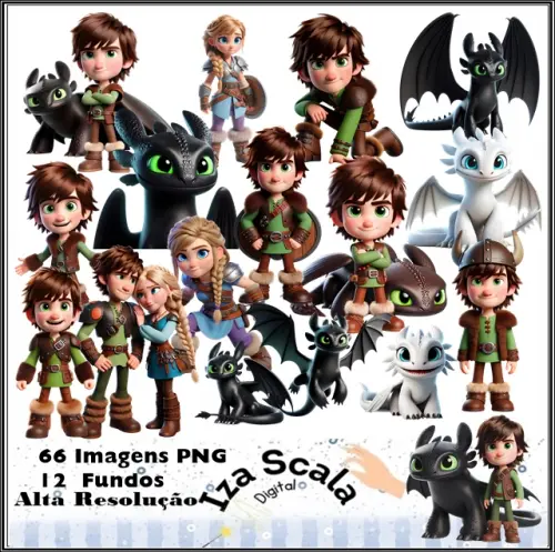 Kit Digital Como treinar seu Dragão - 3D