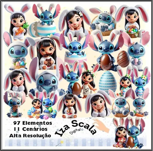 Kit Digital Stitch e Angel Páscoa - 3D
