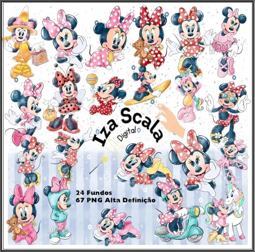 Kit Digital Minnie Aquarela