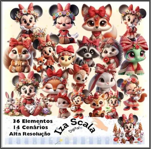 Kit Digital Minnie Boho - 3D