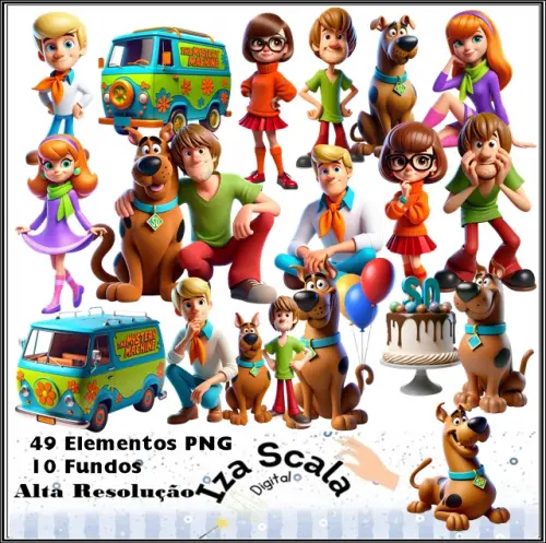 Kit Digital Scooby Doo  - 3D
