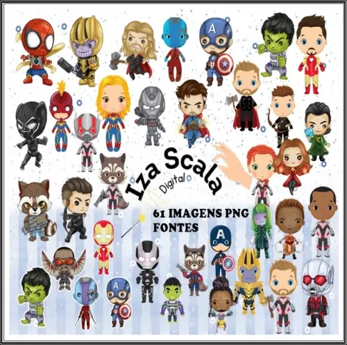 Kit Digital Vingadores Aquarela