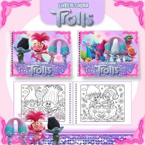 Livro de Colorir Trolls