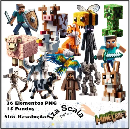 Kit Digital Minecraft - 3D