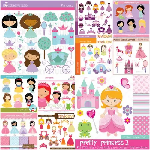 Arquivo Digital Princesas # 6 - Combo 10 Kits