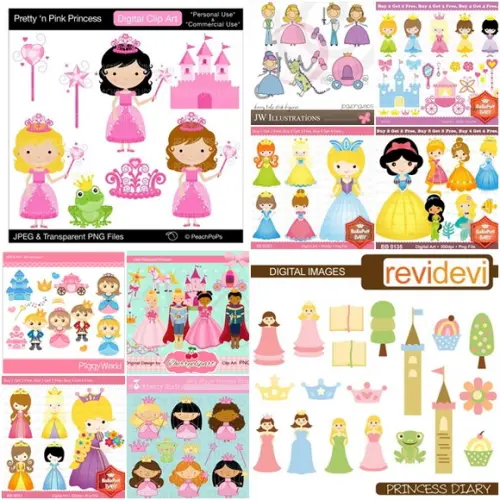Arquivo Digital Princesas # 1 - Combo 10 Kits