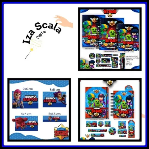 Etiqueta Escolar Brawl Stars - Arquivo Digital