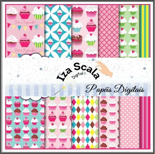 Papel Digital Cupcakes