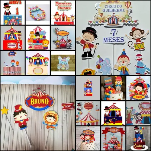Topo de Bolo Circo - Arquivo de Corte