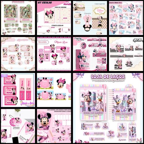 Etiqueta Escolar Minnie Rosa 2