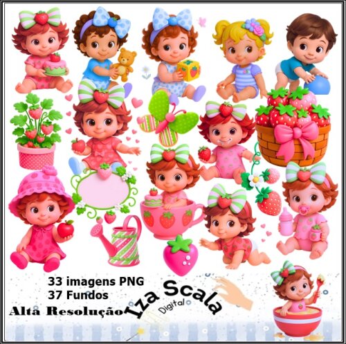 Kit Digital Moranguinho Baby - 3D