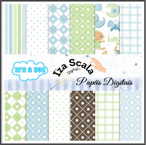 Papel Digital Bebe Azul