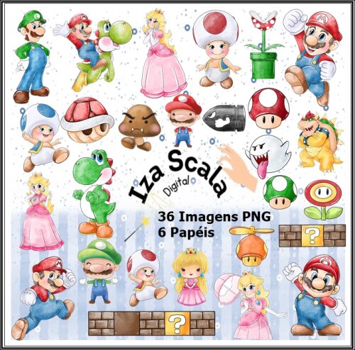 Kit Digital Mario Bross Aquarela
