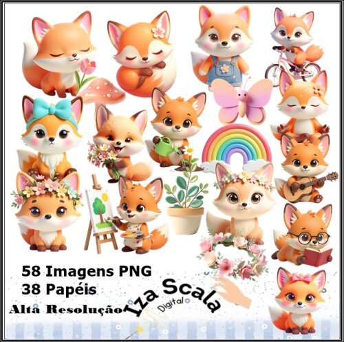 Kit Digital Raposinha 3D