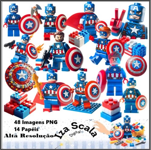 Kit Digital Capitão América Lego
