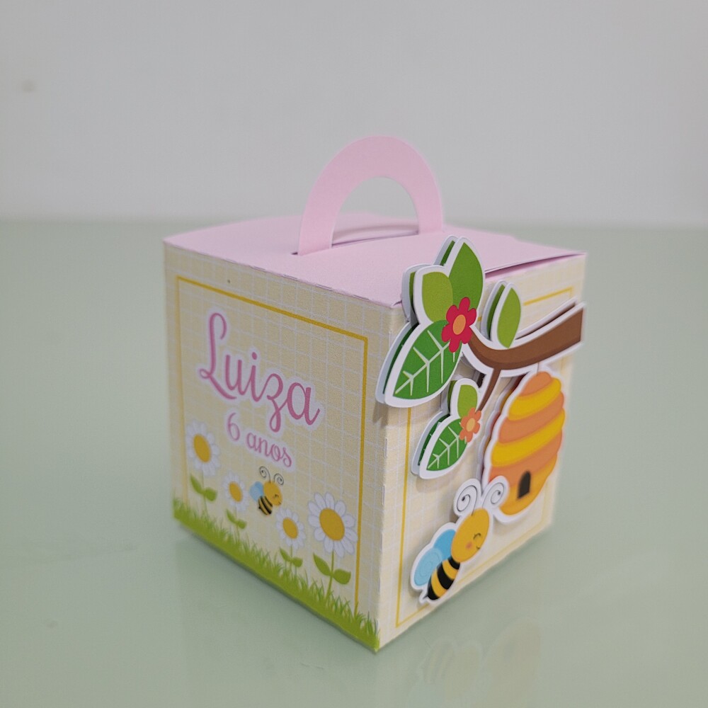 Kit 15 Caixinhas Personalizadas -  Abelhinha com Margarida