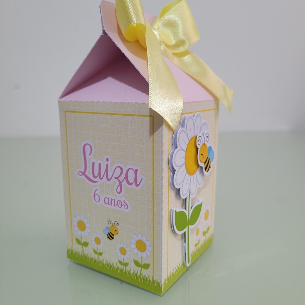 Kit 15 Caixinhas Personalizadas -  Abelhinha com Margarida