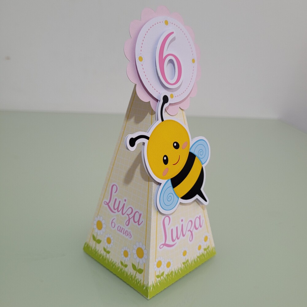 Kit 15 Caixinhas Personalizadas -  Abelhinha com Margarida