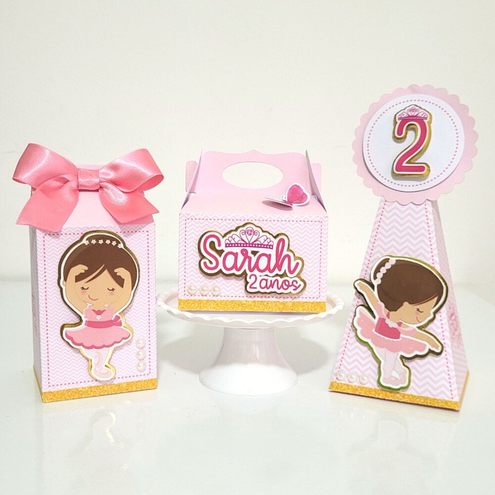 Kit 15 caixinhas personalizadas - Bailarina