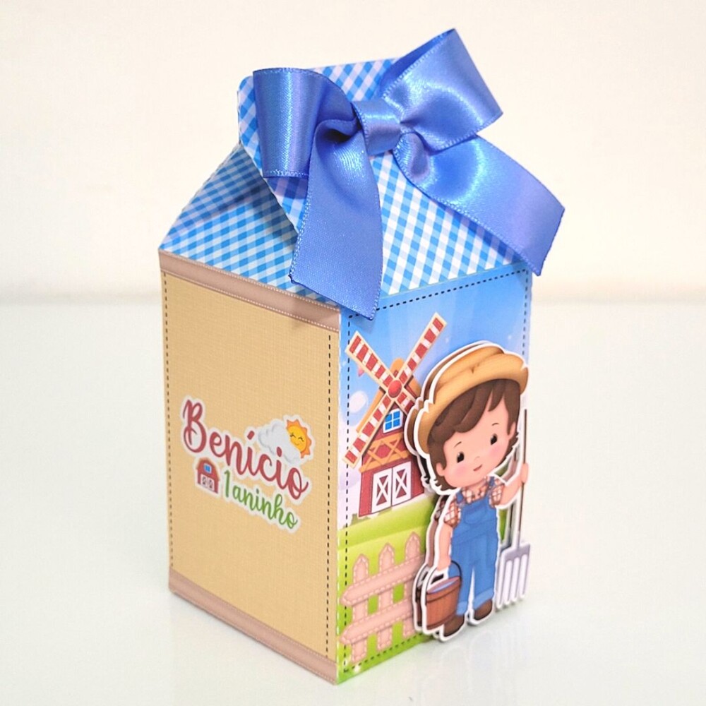 Kit 15 caixinhas personalizadas - Fazendinha Azul