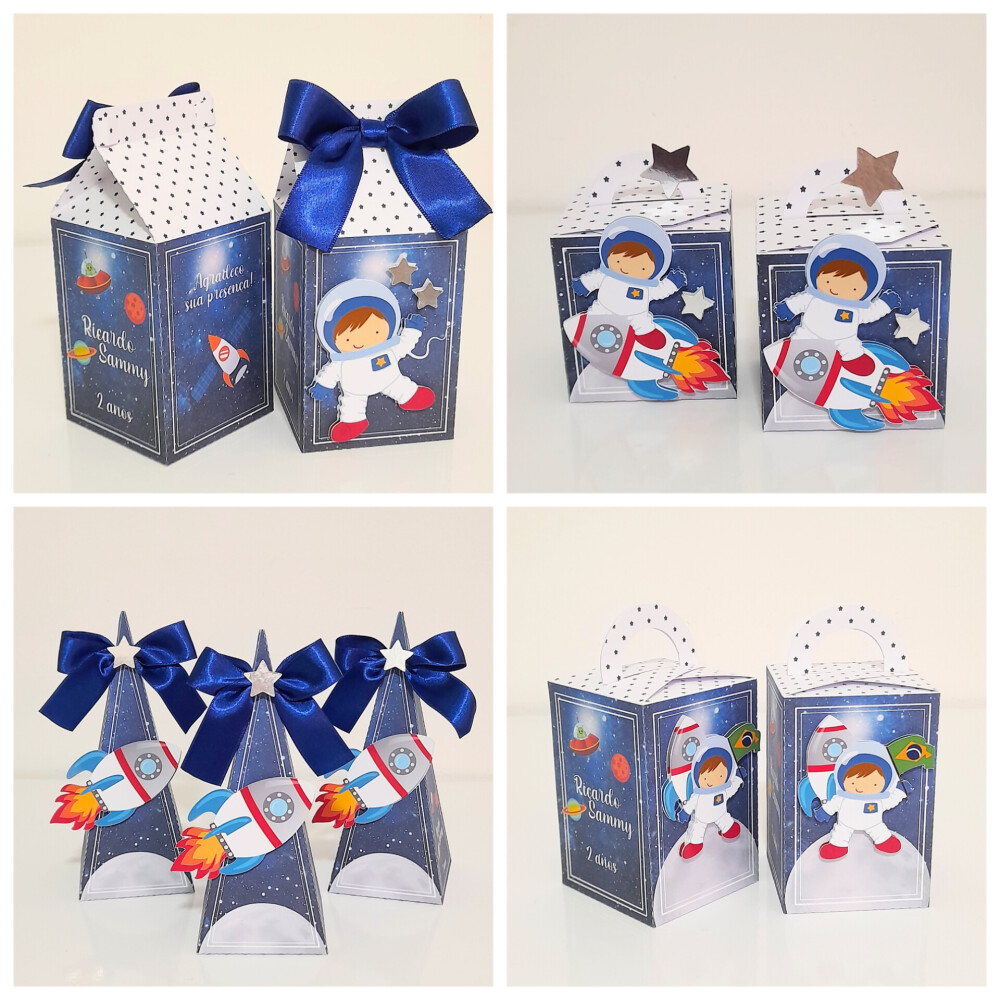 Kit 20 caixinhas Personalizadas Astronauta
