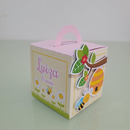Kit 15 Caixinhas Personalizadas -  Abelhinha com Margarida