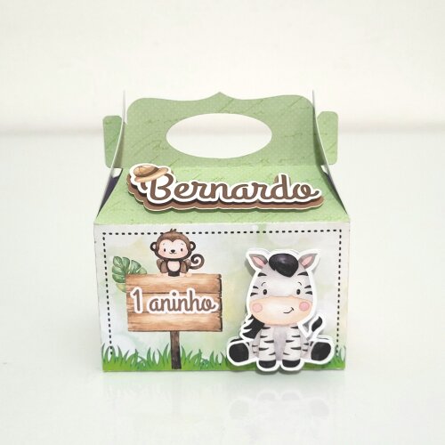 Kit 15 caixinhas personalizadas - Safari Baby