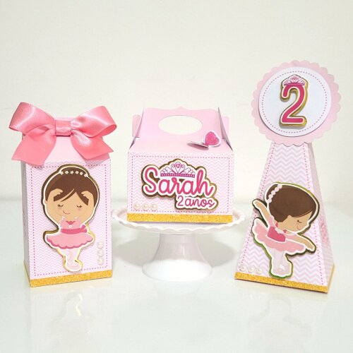 Kit 15 caixinhas personalizadas - Bailarina