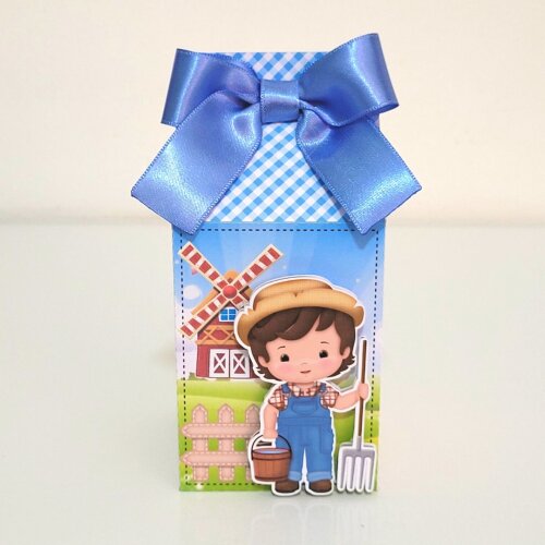 Kit 15 caixinhas personalizadas - Fazendinha Azul