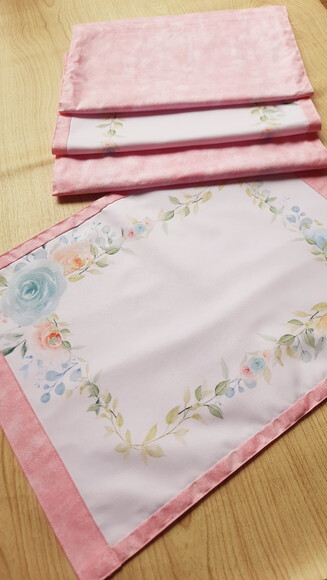Jogo Americano Rosas Aquarela