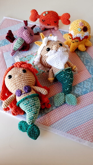 Kit Sereia Fundo do Mar Amigurumi