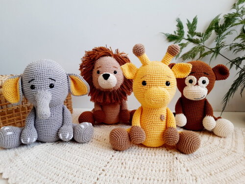 Kit Safári Amigurumi