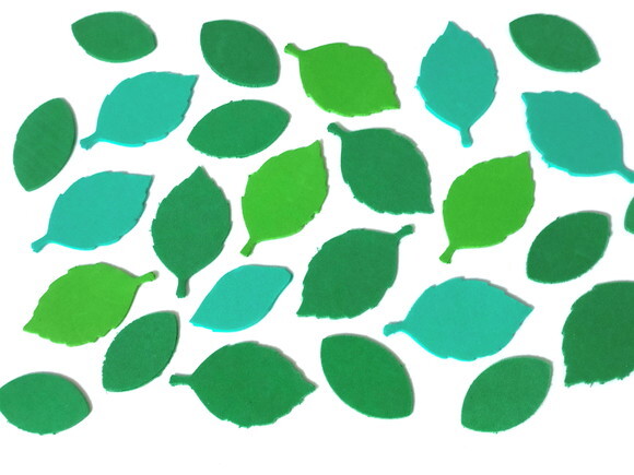 100 Apliques de Mini Folhas de Eva (3 e 4,5 Cm)