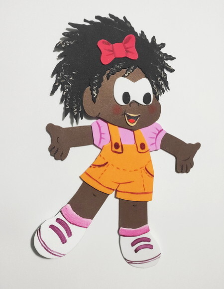 2 crianças negras de 23cm - Jeremias e Milena