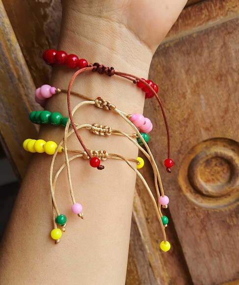 2 Pulseiras de Contas Micangas Pulseira Borboleta Bijuteria