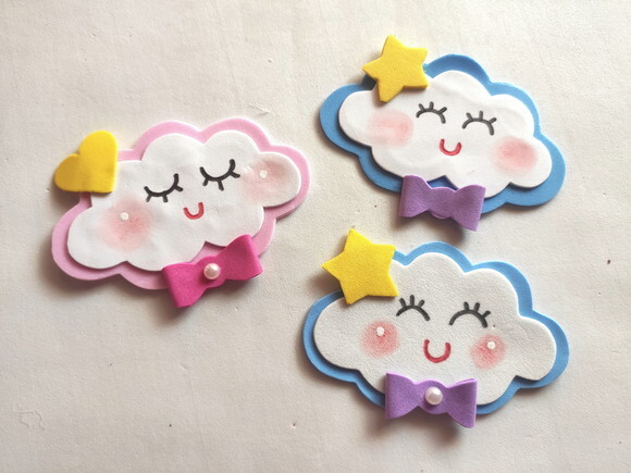 Apliques de Nuvem Chuva de Amor de Eva (10 x 7,5 Cm)