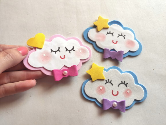 Apliques de Nuvem Chuva de Amor de Eva (10 x 7,5 Cm)