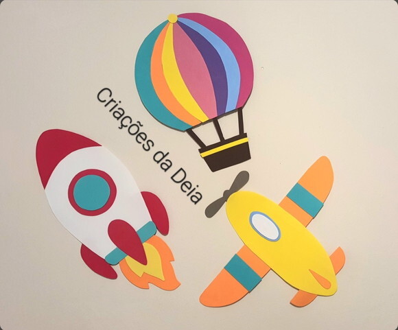 Balão, Avião, Barco e Foguete Escolha 2 Avulsos 30cm em Eva