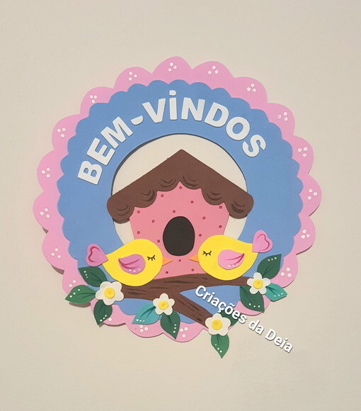 Bem Vindos Tema Passarinho para Porta