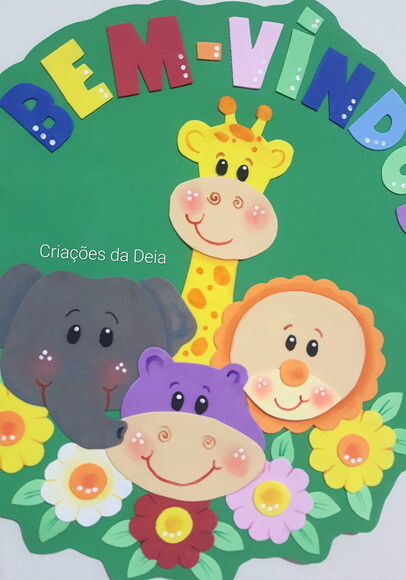 Bem Vindos Safari para Porta e Sala de Aula Infantil Animais