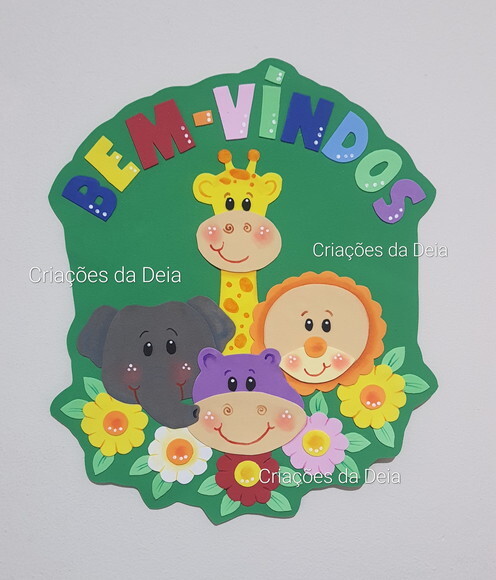 Bem Vindos Safari para Porta e Sala de Aula Infantil Animais