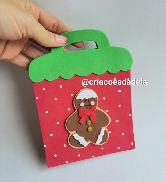Bolsinha Porta Doces de Natal em Eva - Biscoitinho