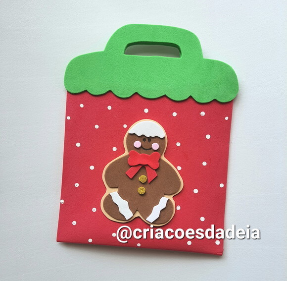 Bolsinha Porta Doces de Natal em Eva - Biscoitinho