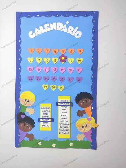 Calendário Grande de Eva para Sala de Aula - Crianças