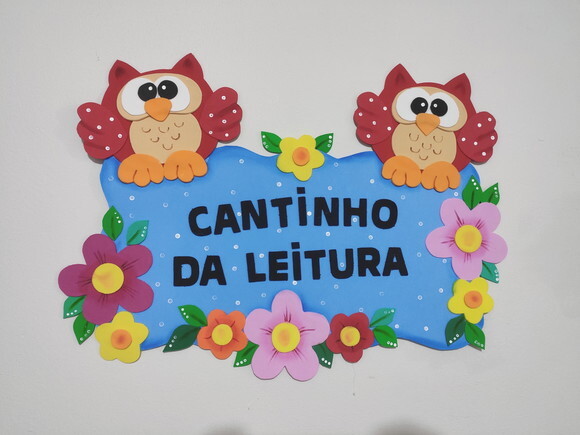 Cantinho da Leitura em Eva -corujas Sala de Aula Biblioteca