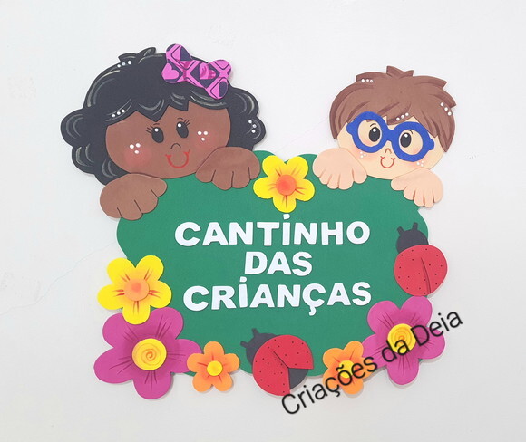 Cantinho das Crianças - Placa para Espaço Infantil em Eva