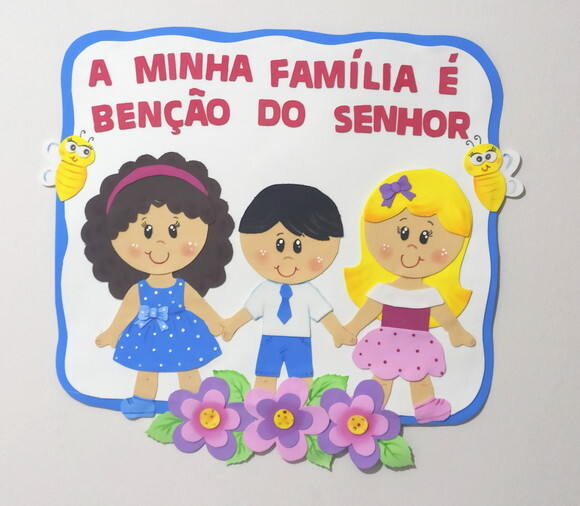 Cartaz Decorativo Tema Família em Eva
