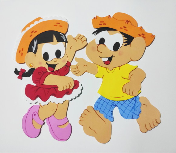 Casal Caipira Dançando em Eva 30cm- Festa Junina
