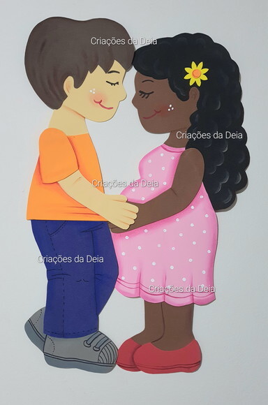 Casal Mulher Grávida e Homem em Eva - Mural de Família